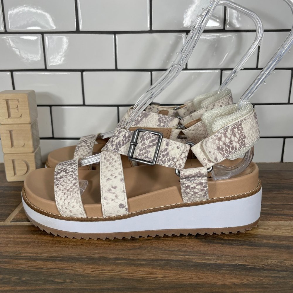 Lucky Brand Idenia Shoes Womens Size 7 Multicolor Strappy Platform Wedge Sandals